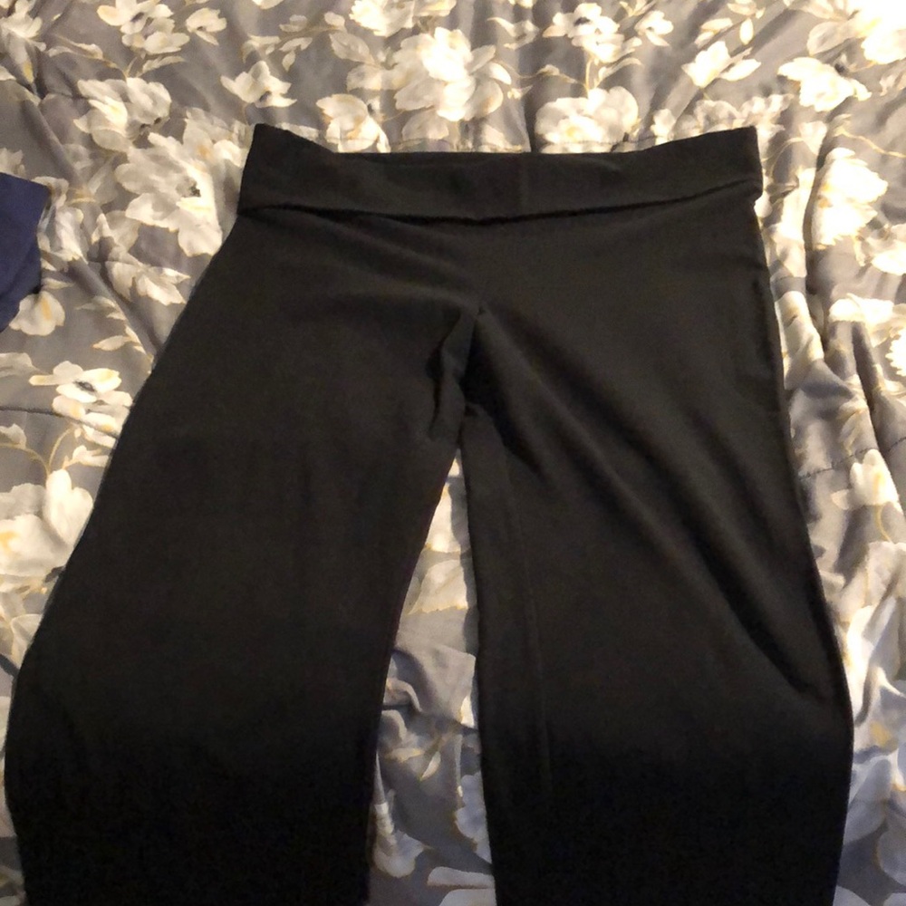 Pink Victoria’s Secret black foldover flare leggings XXL